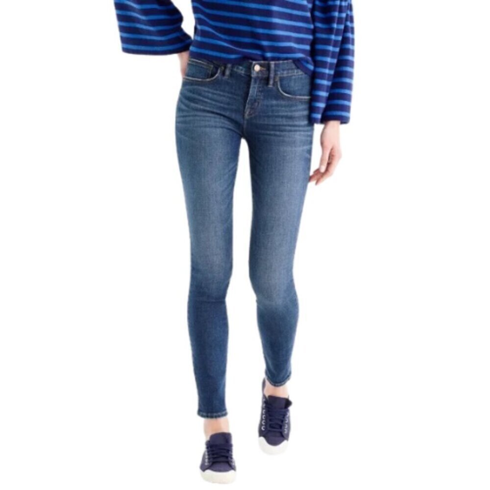J.Crew Womens 30 8" Toothpick Medium Wash Skinny Jeans